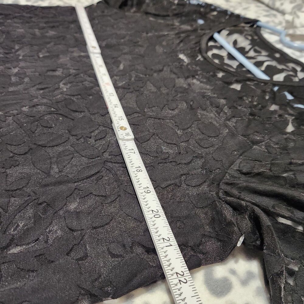 Nina Dress Size XL Black Knee Length Lined Sheer Short Sleeve.  New - Picture 6 of 10